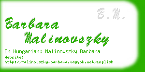 barbara malinovszky business card